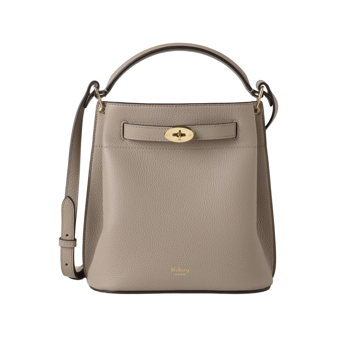 HH9390-205F924 Mulberry Small Classic Grain Islington Bucket Bag Cashmere Taupe