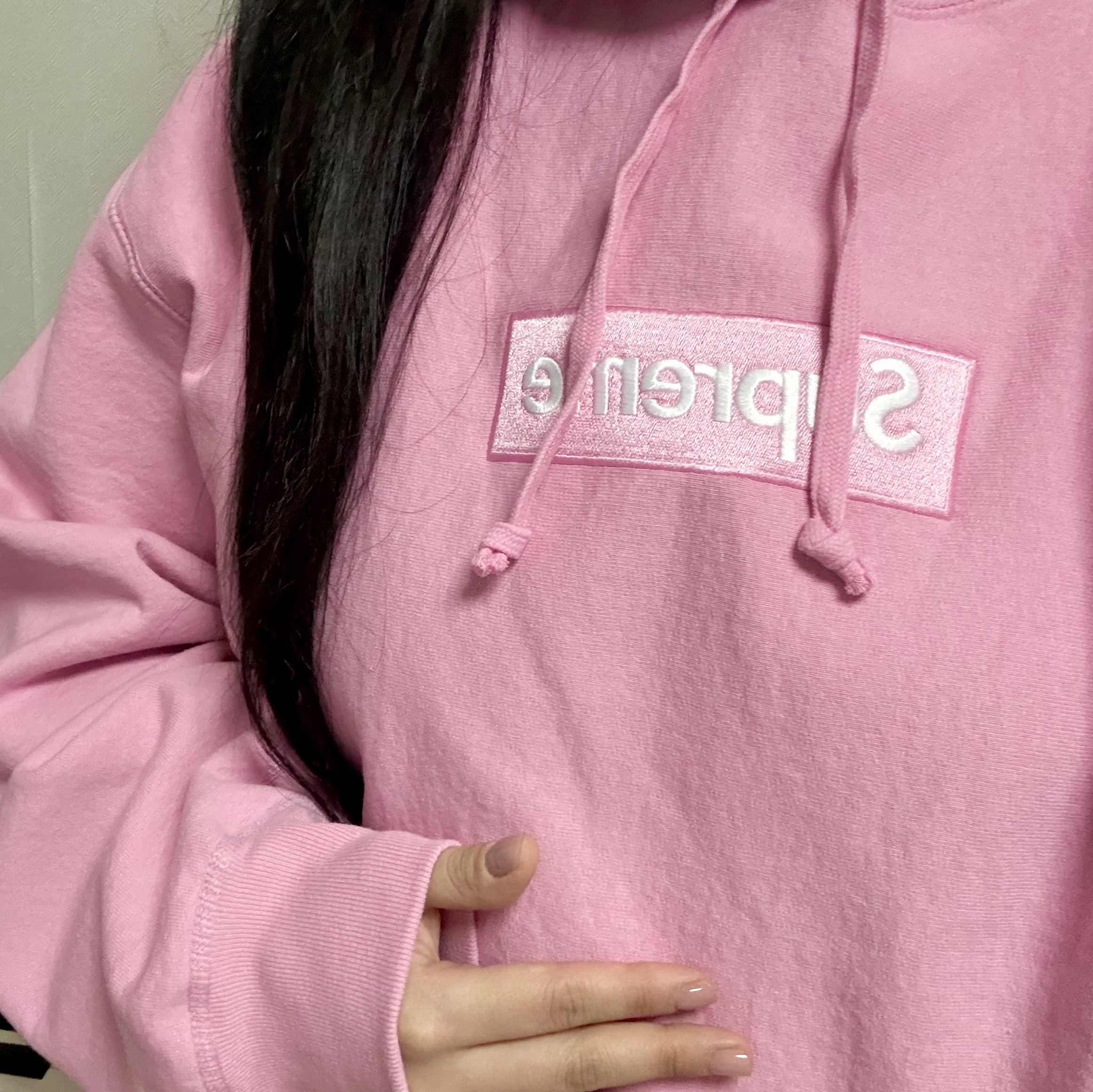 Supreme Box Logo Hooded Sweatshirt Dusty Pink - 24FW 착용 스타일