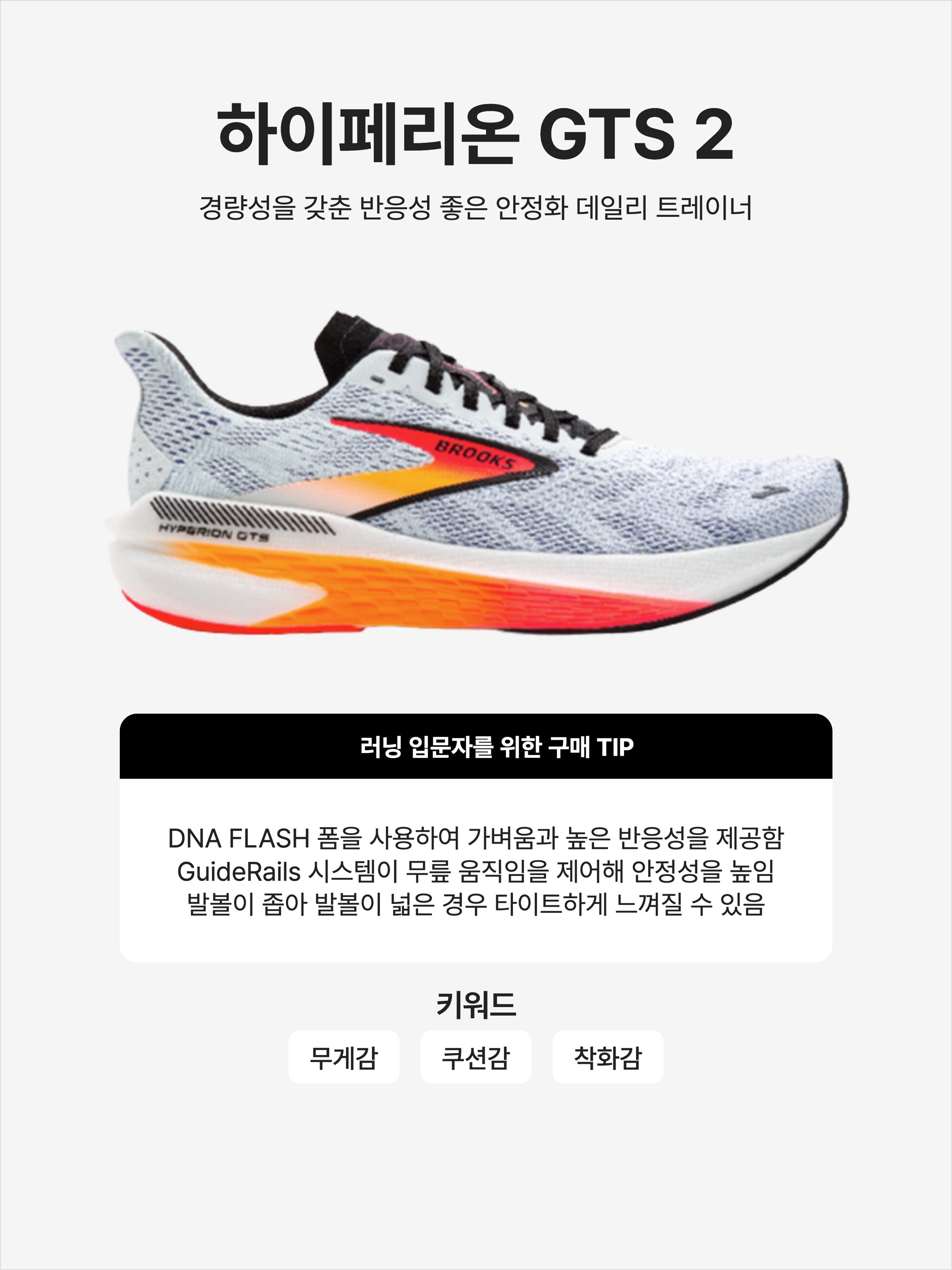 Brooks Running Hyperion GTS 2 Illusion - D Medium, (W) Brooks Running Hyperion GTS 2 Illusion - B Medium 착용 스타일 - 1