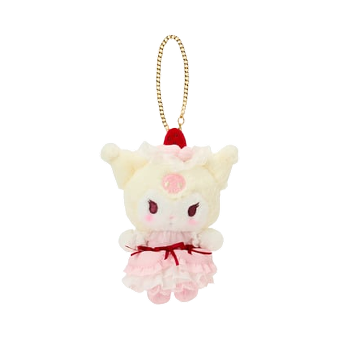 산리오 쿠로미 스트로베리 휩드 케이크 마스코트 백 참(Sanrio Kuromi Strawberry Whipped Cake Mascot Bag Charm) - 1