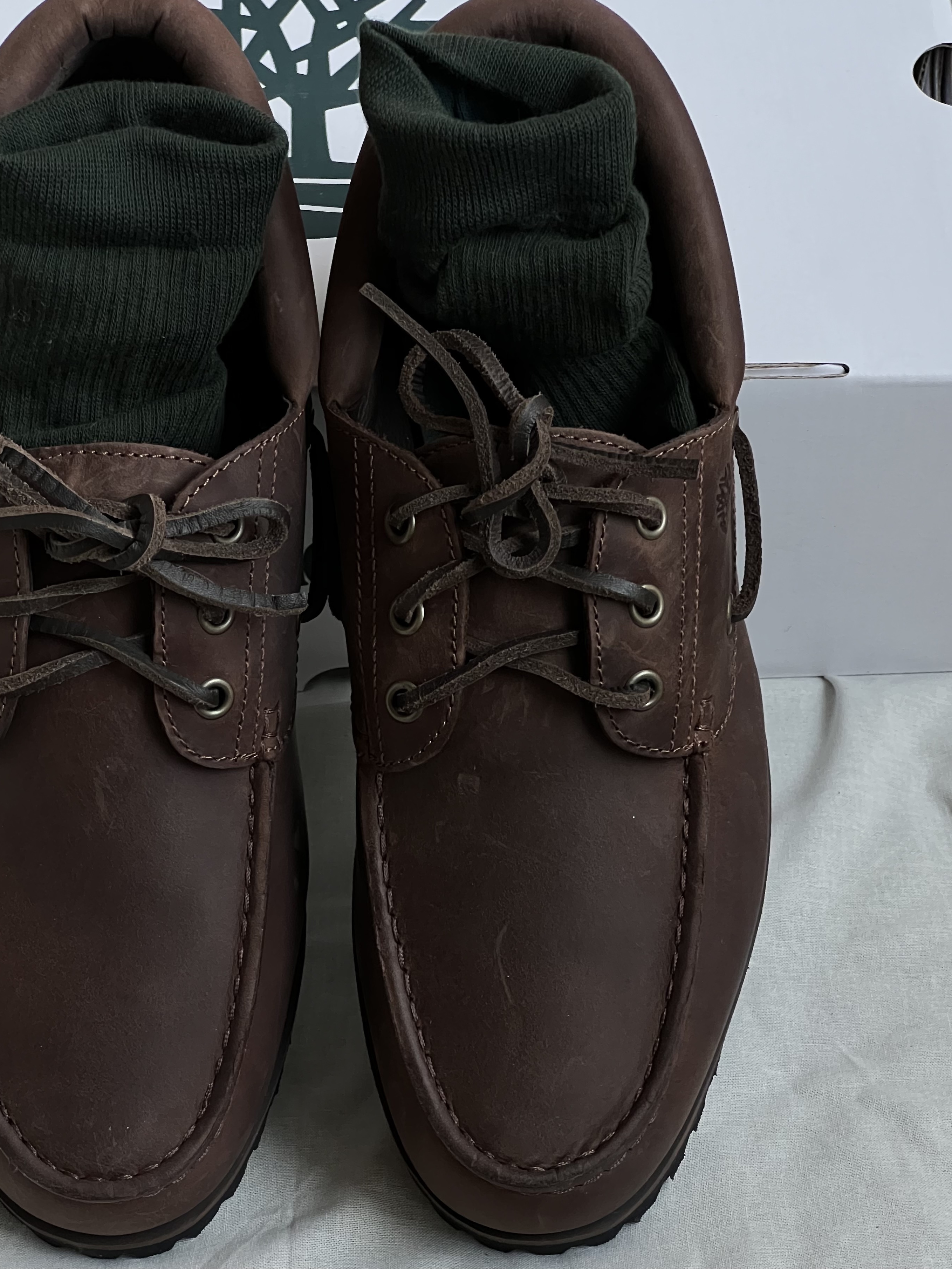 Timberland x Thisisneverthat 3-Eye Authentic Boat Shoes Brown - Wide 착용 스타일 - 5