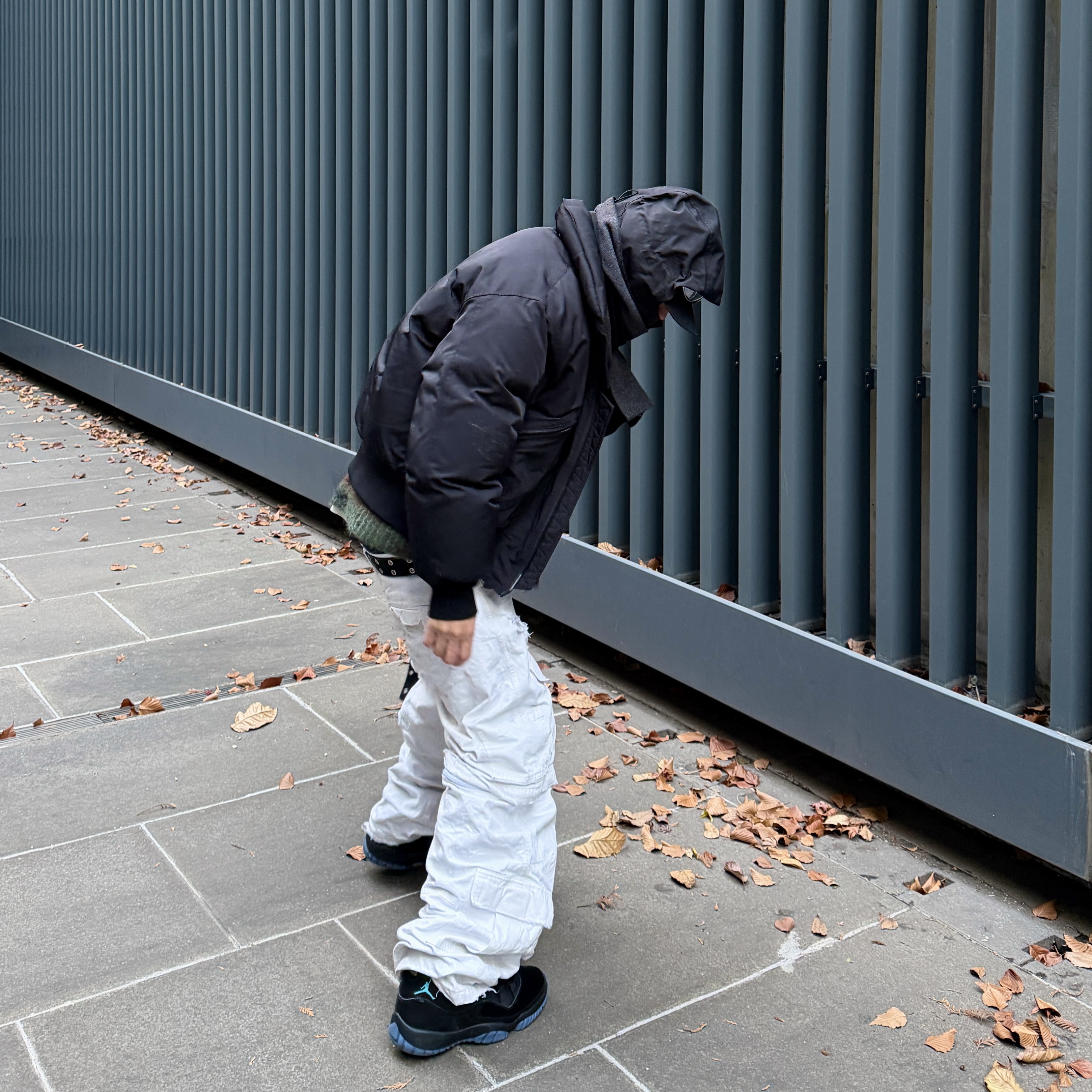 Jordan 11 Retro Gamma Blue, Supreme x Comme des Garcons Junya Watanabe Man Brushed Camo Sweater Olive - 21FW 착용 스타일 - 2