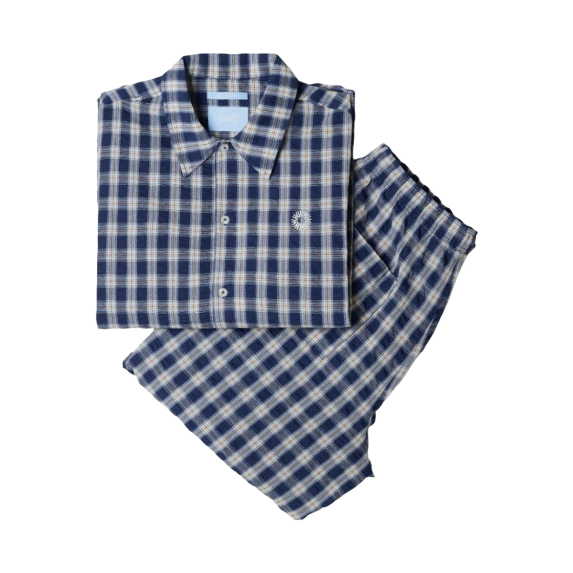 스파오 x 999휴머니티 에브리데이 체크 롱슬리브 파자마 네이비(Spao x 999Humanity Everyday Check Long Sleeve Pajama Navy)