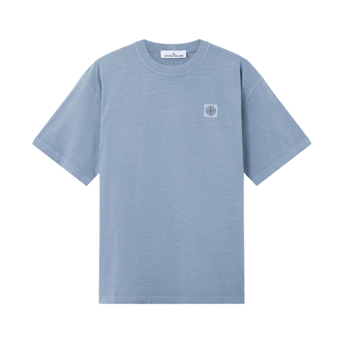L1S1521000-30S0115-V0024 Stone Island 2100030 Combed Organic Cotton Jersey Regular Fit T-Shirt with Compass Patch Avio Blue - 26SS