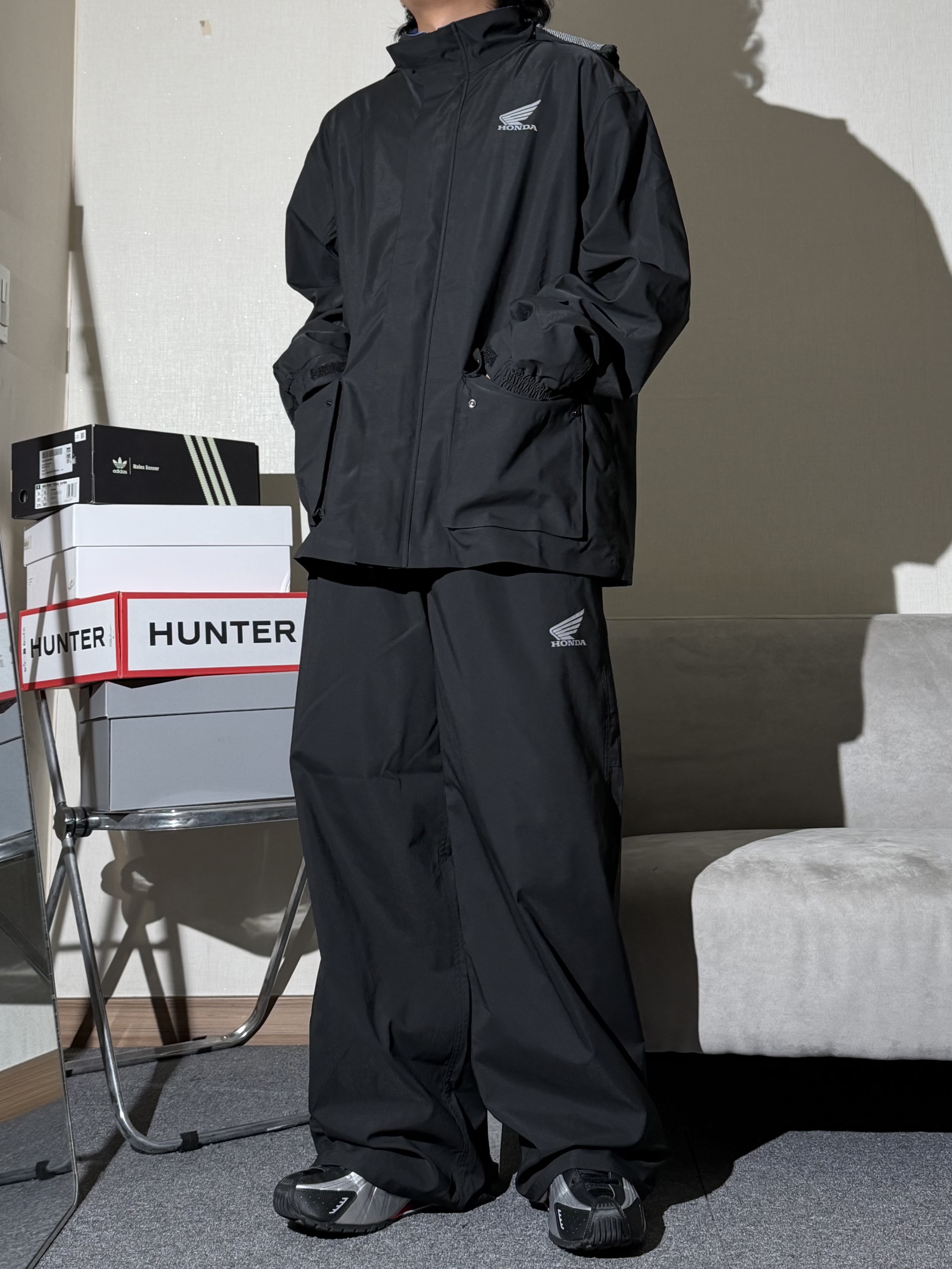 Honda City Rider Reflective Jacket Blue, Honda City Rider Reflective Pants Blue 착용 스타일 - 1