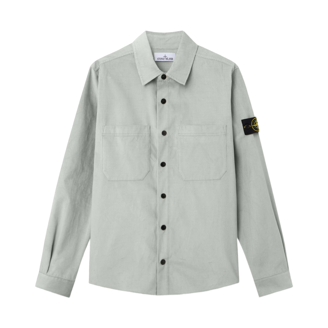 L1S1512000-40S0144-V0055 Stone Island 1200040 Cotton Micro-Corduroy Regular Fit Overshirt with Pockets Sage Green - 26SS