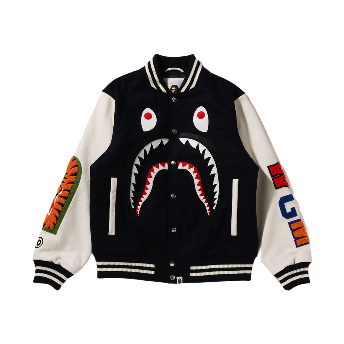 베이프 샤크 바시티 자켓 네이비(BAPE Shark Varsity Jacket Navy) - 1