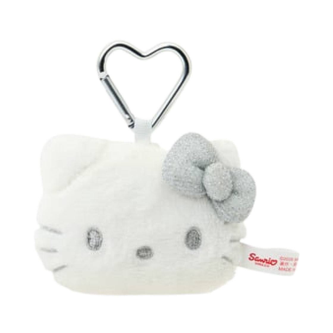 222151 Sanrio Hello Kitty I Love Hello Kitty Face Shaped Mascot Holder Silver