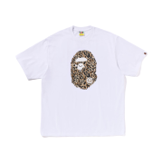 BAPE Wild Leopard Pattern Ape Head Relaxed Fit T-Shirt White