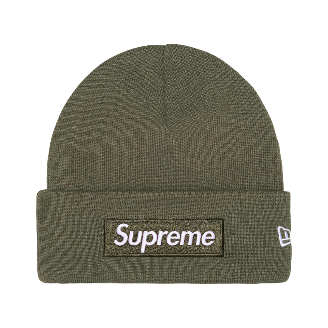 - Supreme New Era Box Logo Beanie Light Olive - 25FW