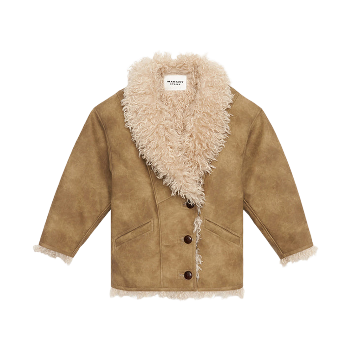 MA0427FA-C3A01E-50TA (W) Isabel Marant Clea Shearling Coat Taupe - 25FW