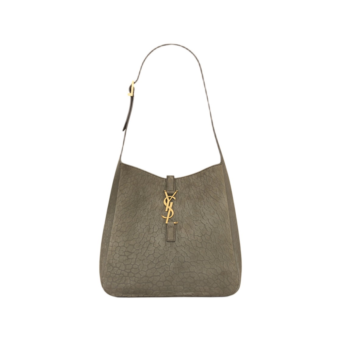 850533-AAEEL-1488 Saint Laurent Le 5 A 7 Supple Small in Grained Nubuck Zinc Grey