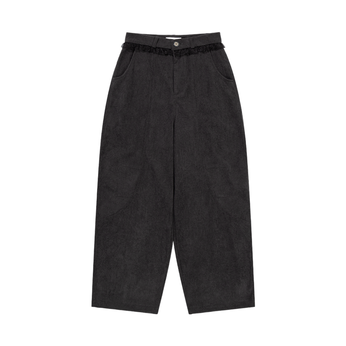 WTC019 UGLYSHADOW Lace Corduroy Pants Charcaol