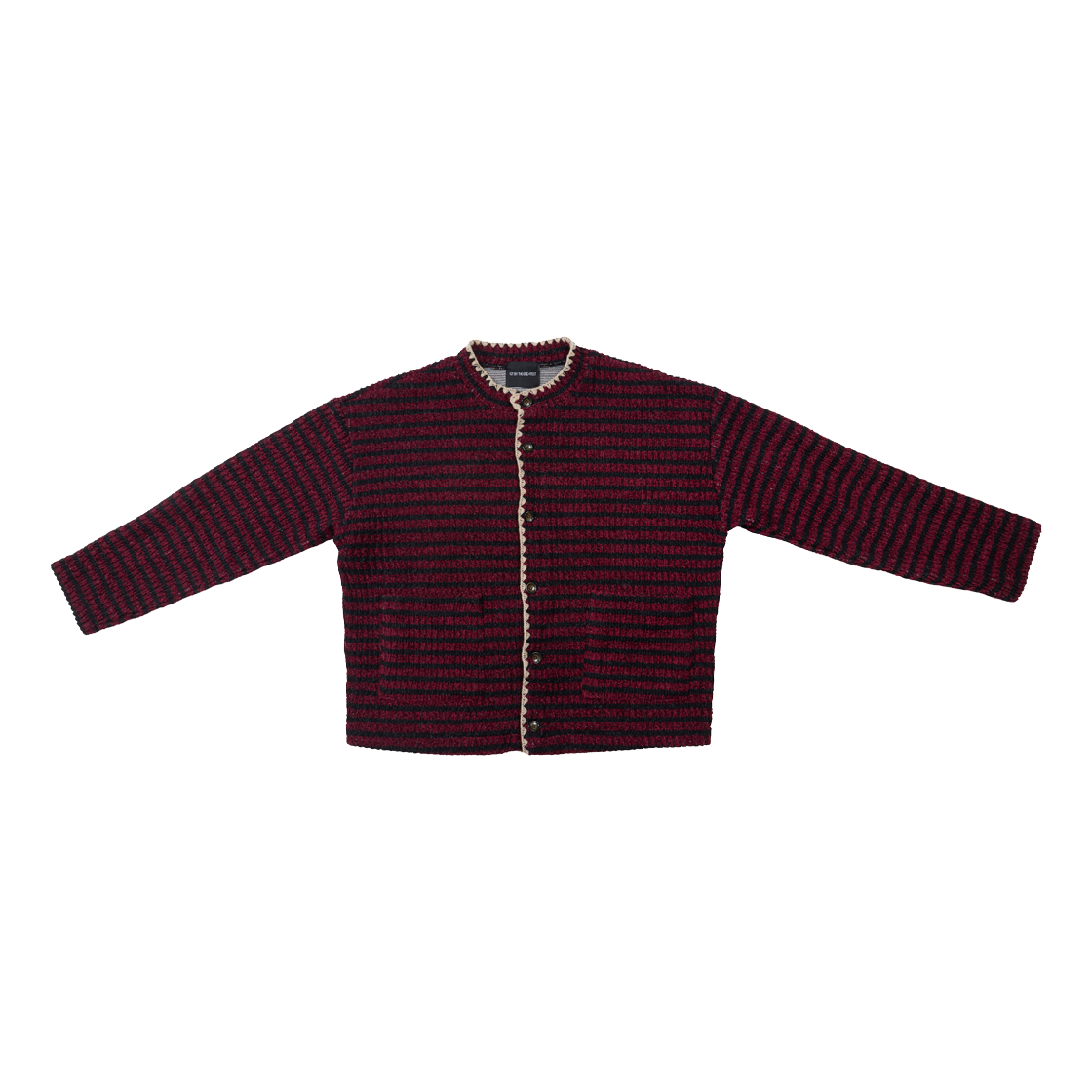 GT25FW04 BG THE GREATEST Stripe Cardigan Burgundy
