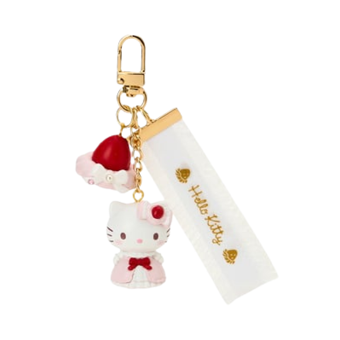산리오 헬로 키티 스트로베리 휩드 케이크 키체인(Sanrio Hello Kitty Strawberry Whipped Cake Keychain) - 1