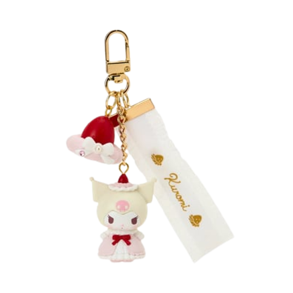 산리오 쿠로미 스트로베리 휩드 케이크 키체인(Sanrio Kuromi Strawberry Whipped Cake Keychain) - 1
