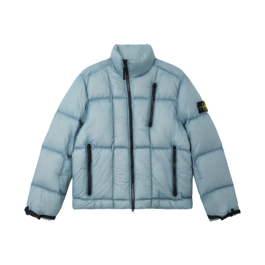 L1S1541000-17S0302-V0024 Stone Island 4100017 Seam Faded Light Nylon Tela Lightweight Stand Collar Down Jacket Avio Blue - 26SS