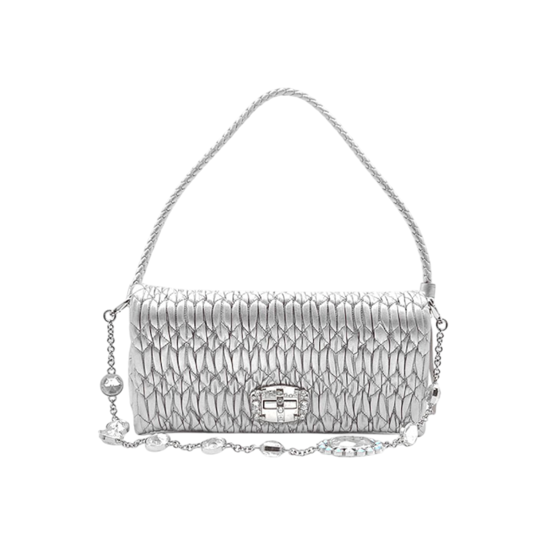 IT63NF3K7UM6 Miu Miu Matelasse Crystal Clutch Shoulder Bag (5BD233) L169847