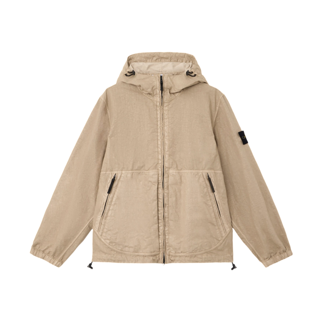 L1S1541000-53S0069-V009A Stone Island 4100053 Organic-Look Nylon Panama-TC Hooded Jacket with High-Neck Zip Desert - 26SS
