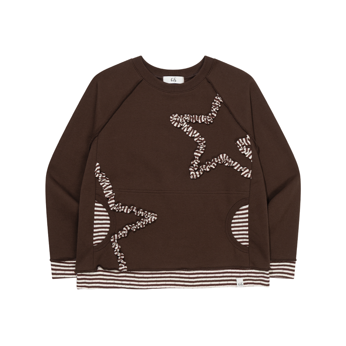 WTC018 UGLYSHADOW Star Layered Sweatshirt Brown