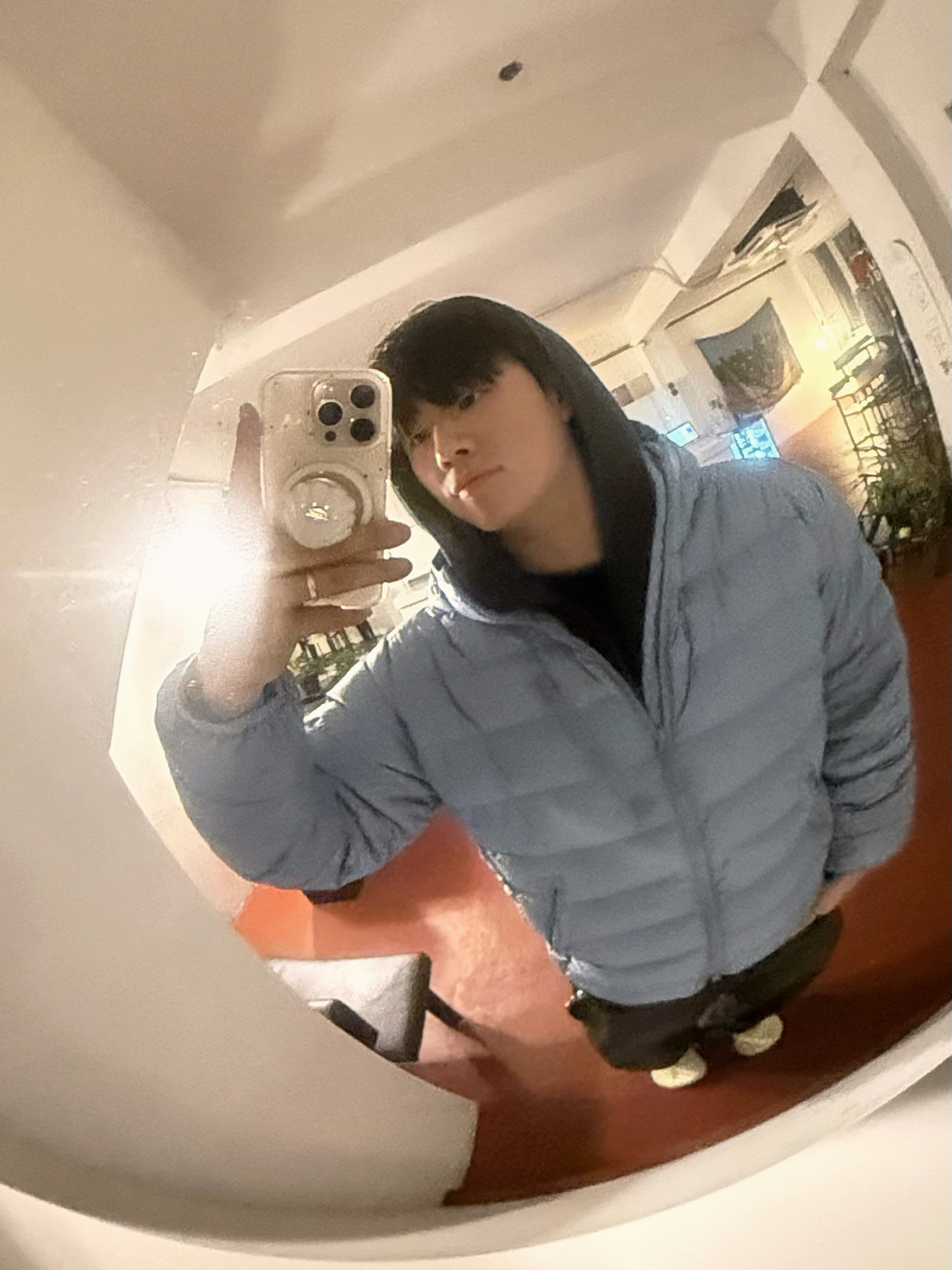 Musinsa Standard City Leisure Hooded Light Down Jacket Moon Blue, On Running x Post Archive Faction (Paf) Cloudmonster 2 Seedling White 착용 스타일 - 1