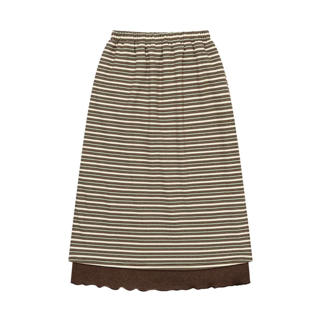 WTC007 UGLYSHADOW Striped Layered Skirt Brown