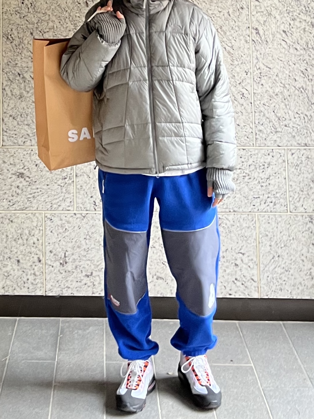 Palace Polartec 3M Jogger Ultra - 23FW, The North Face Wave LT On Jacket Gray 착용 스타일