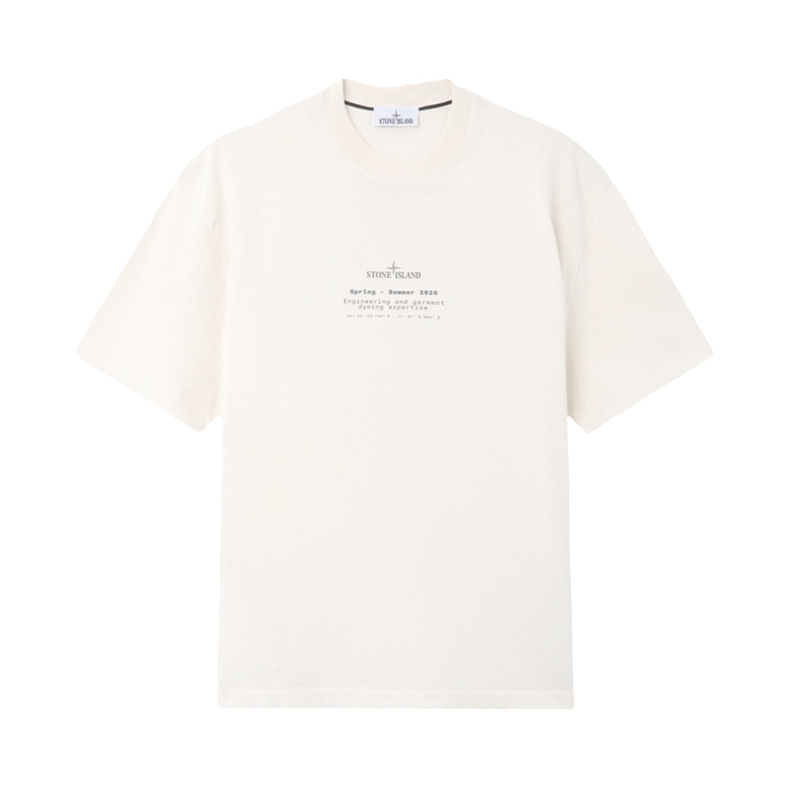 L1S1521000-01S0285-V0093 Stone Island 2100001 Organic Cotton Jersey Regular Fit T-Shirt with Stone Print Ivory - 26SS