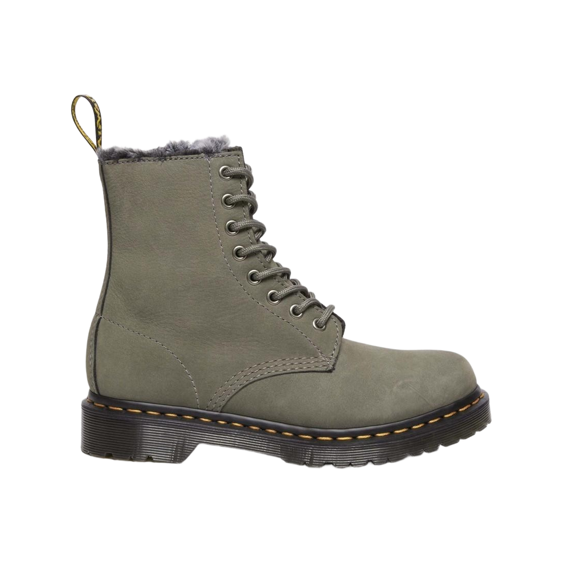 30953059 Dr. Martens 1460 Serena Faux Fur Lined Nubuck Lace Up Boots Grey