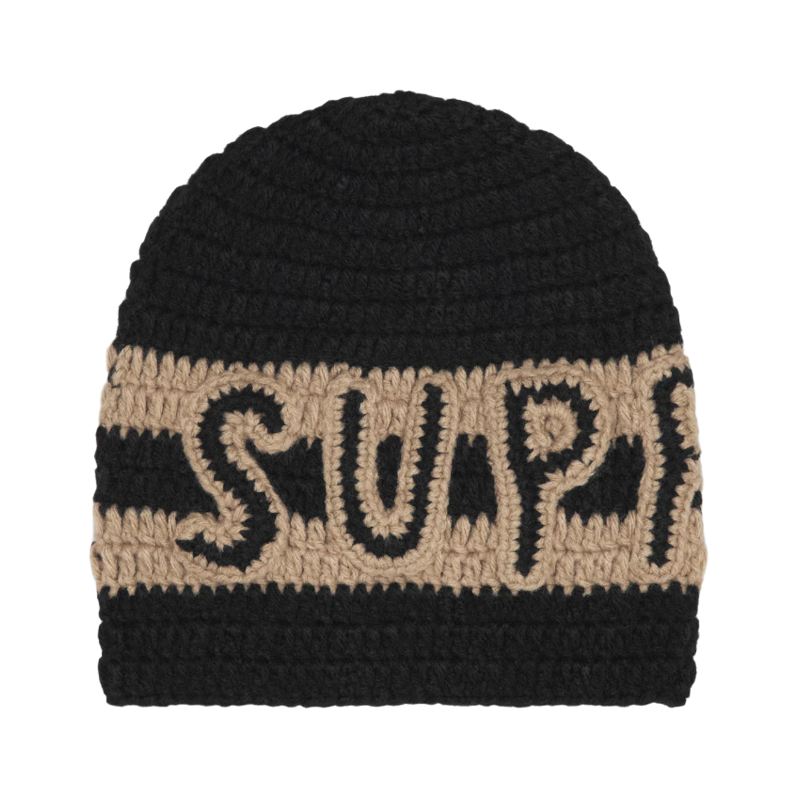 - Supreme Crochet Logo Beanie Black - 25FW