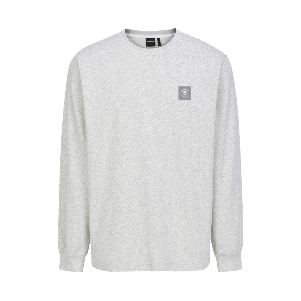 하이드로겐 유니 기본 긴팔 티셔츠 멜란지 그레이(HYDROGEN Unisex Basic Long-Sleeve T-Shirt M Grey) - 1