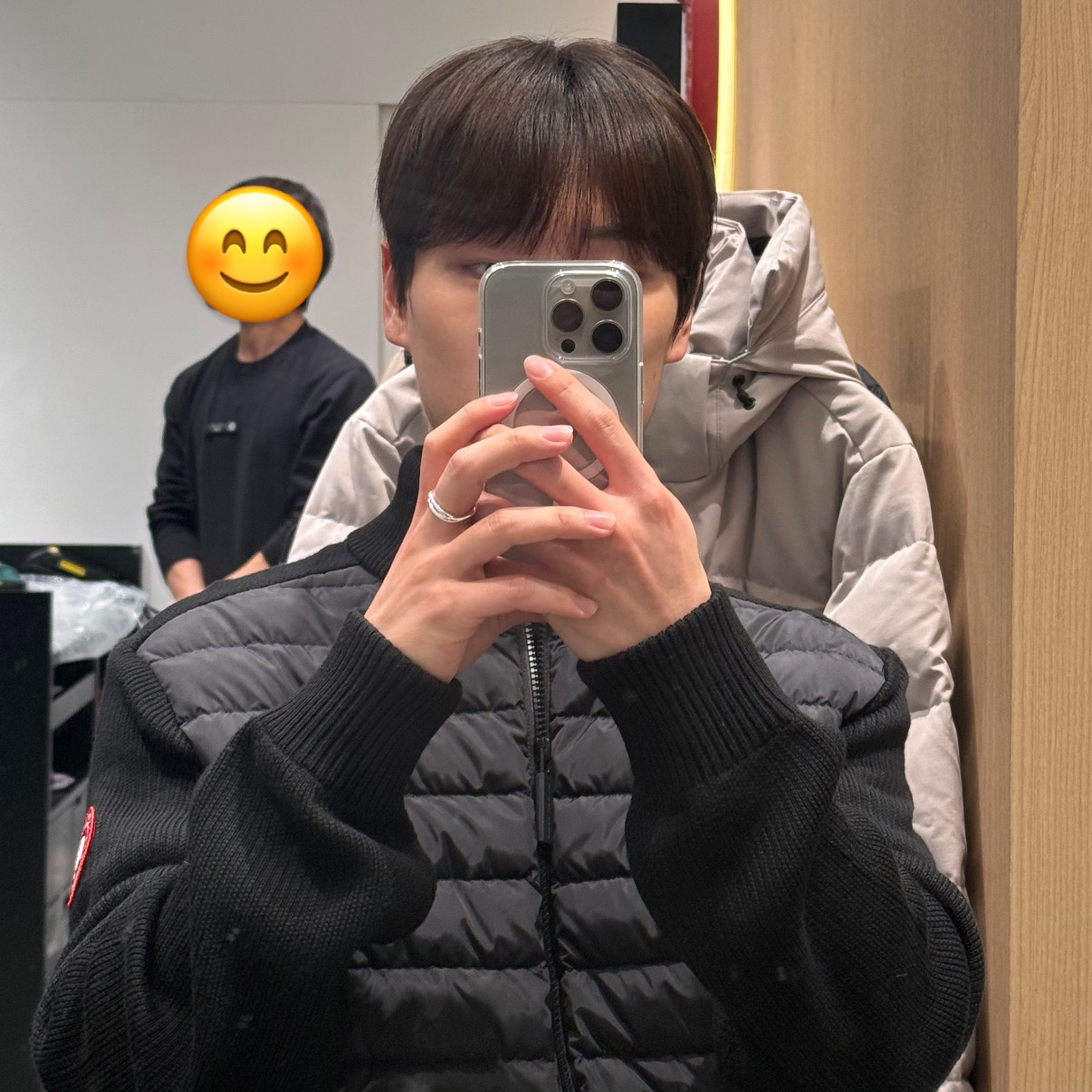 Canada Goose HyBridge Huron Full Zip Jacket Black 착용 스타일 - 2