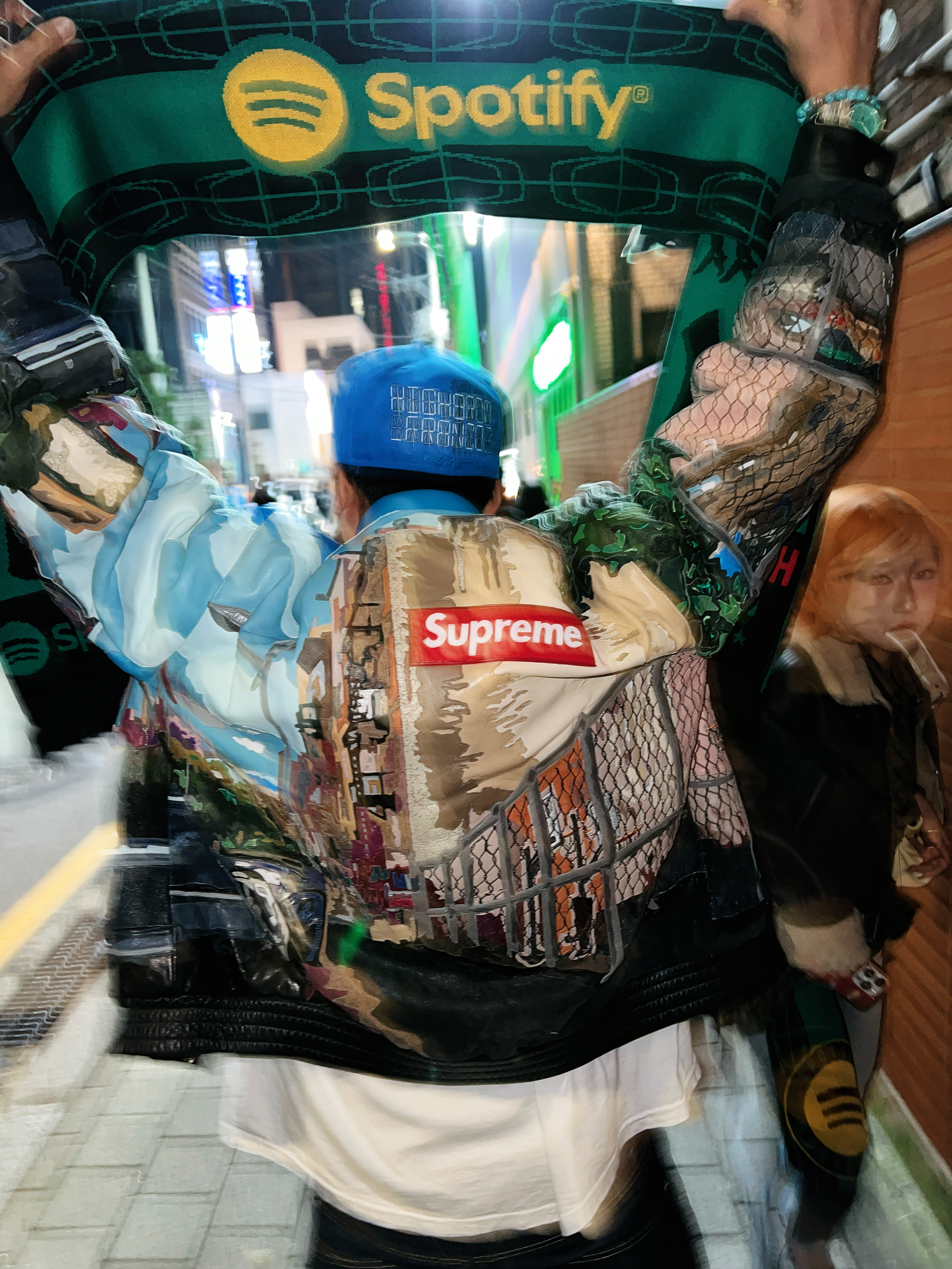 Supreme Sharpie Box Logo New Era Blue - 24SS, Supreme Jeff Hamilton Ridge Street Leather Jacket Multicolor - 22FW 착용 스타일