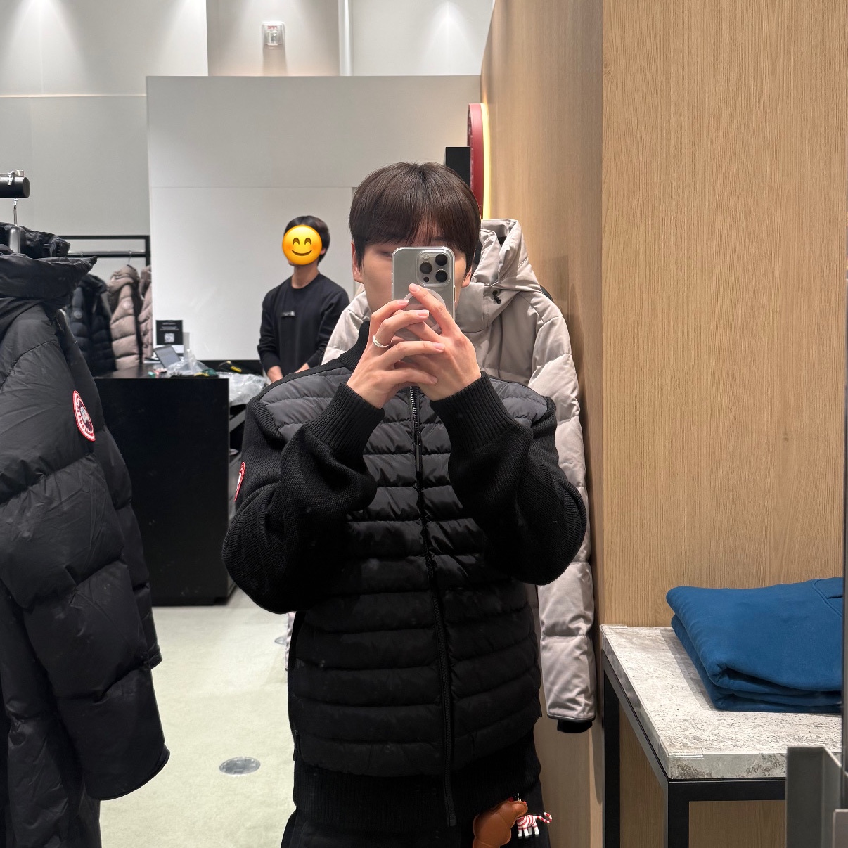 Canada Goose HyBridge Huron Full Zip Jacket Black 착용 스타일 - 1