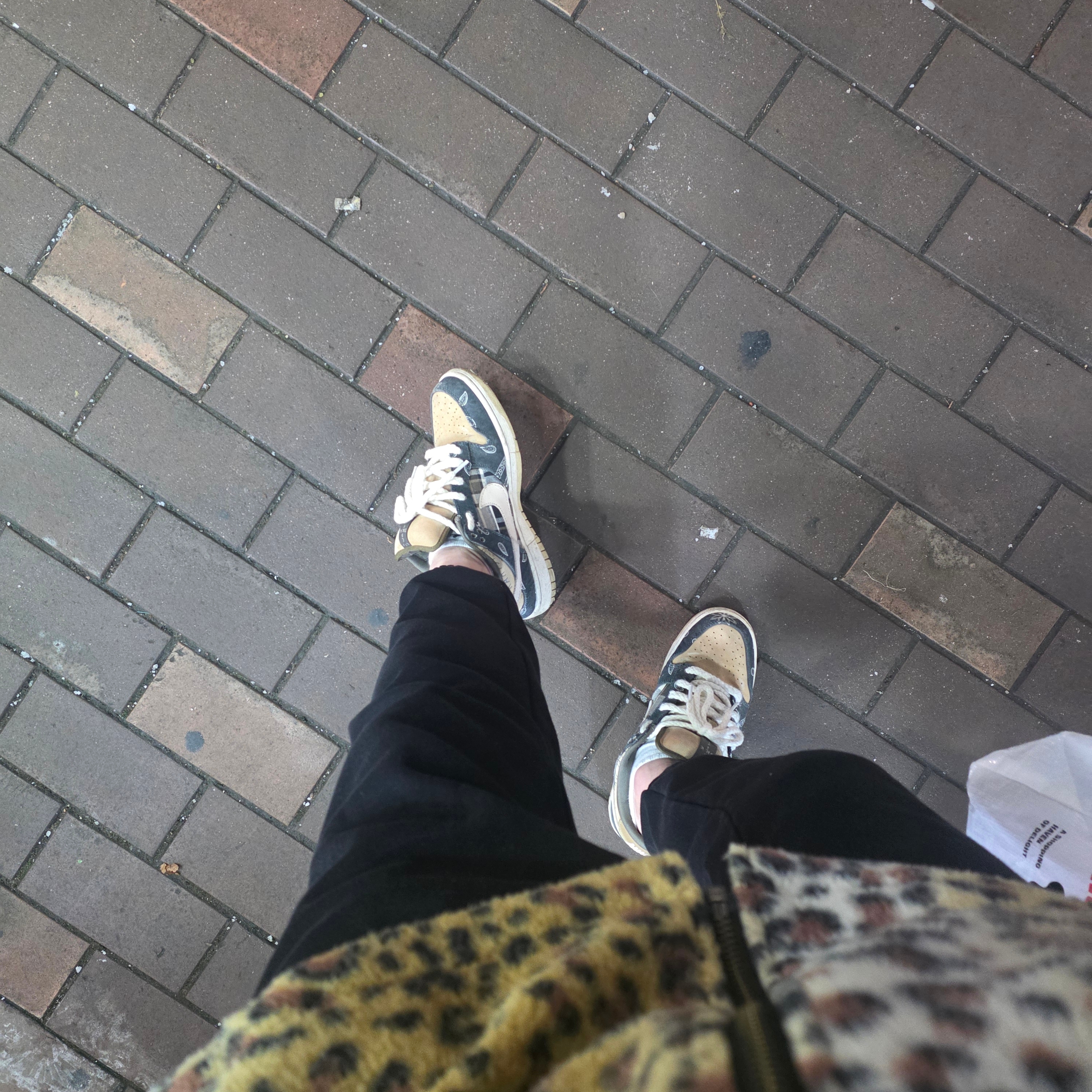 Supreme Fleece Zip Up Hooded Shirt Brown Leopard - 23FW, Nike x Travis Scott SB Dunk Low 착용 스타일 - 2