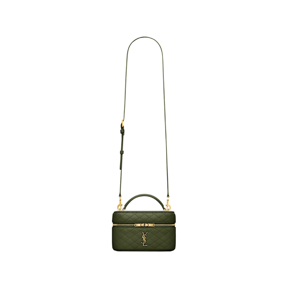 766731-1EL07-3189 Saint Laurent Gaby Vanity Bag in Lambskin Olive Wood