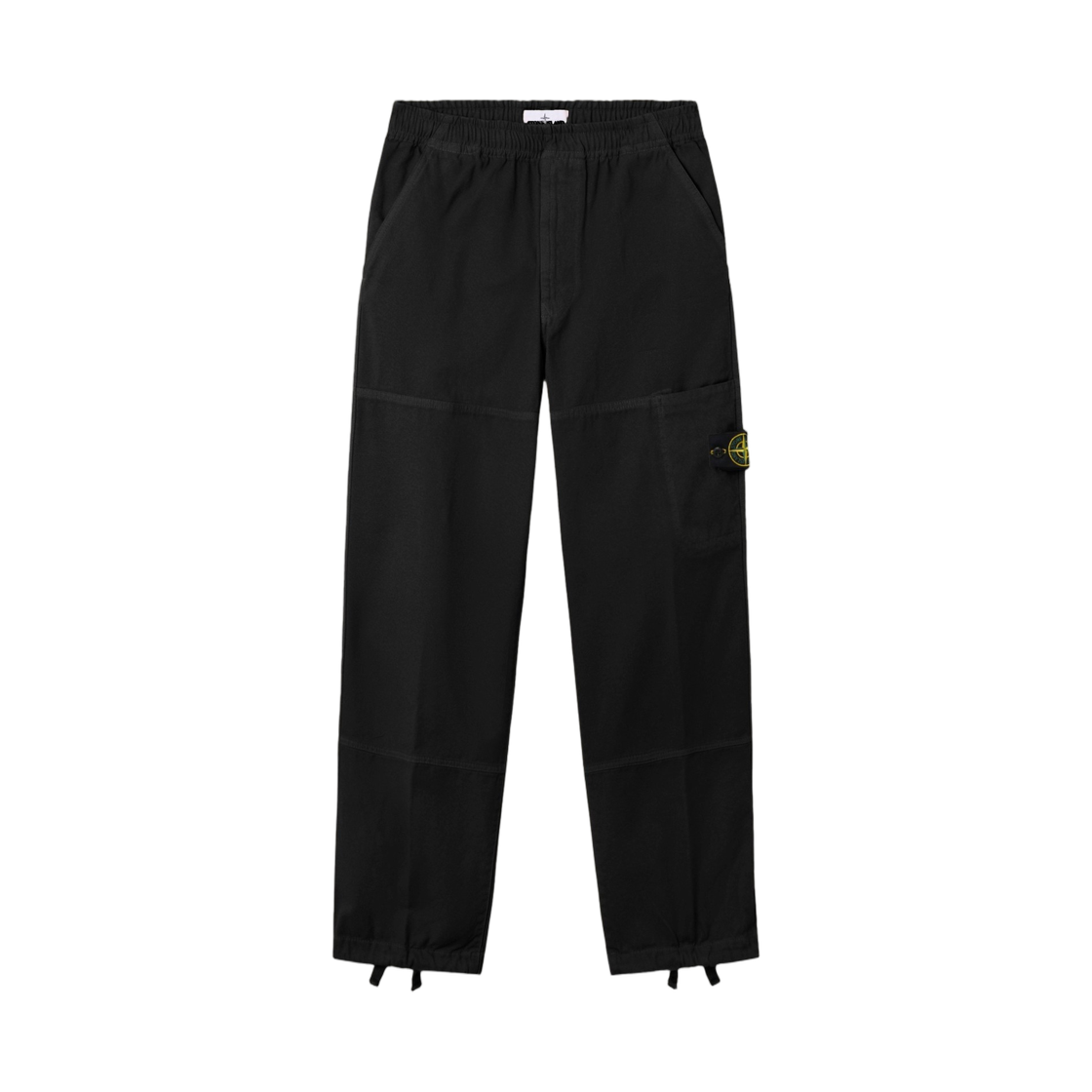 L1S1531000-05S0184-V0129 Stone Island 3100005 Organic Panama Cotton Old Effect Loose Fit Cargo Trousers with Elasticated Waistband Black - 26SS