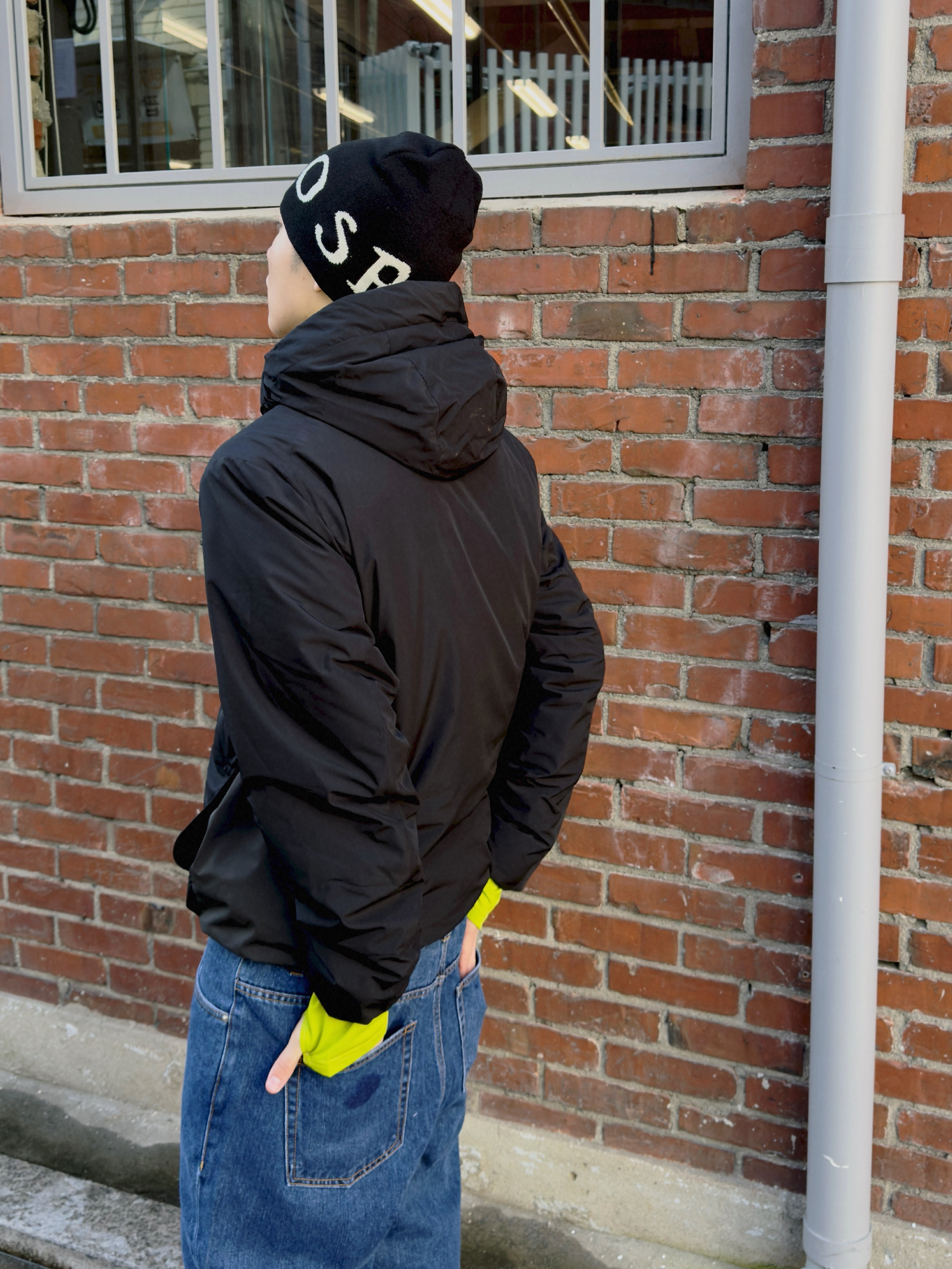 POSR Logo Beanie, POSR Spell Out Jean 착용 스타일 - 4