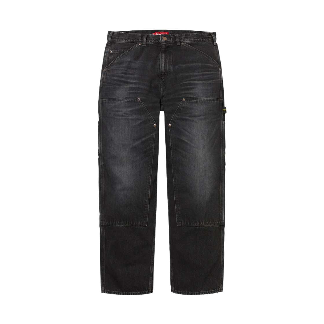슈프림 원 더블 니 데님 페인터 진 워시드 블랙 - 25FW(Supreme Worn Double Knee Denim Painter Jean Washed Black - 25FW) - 1