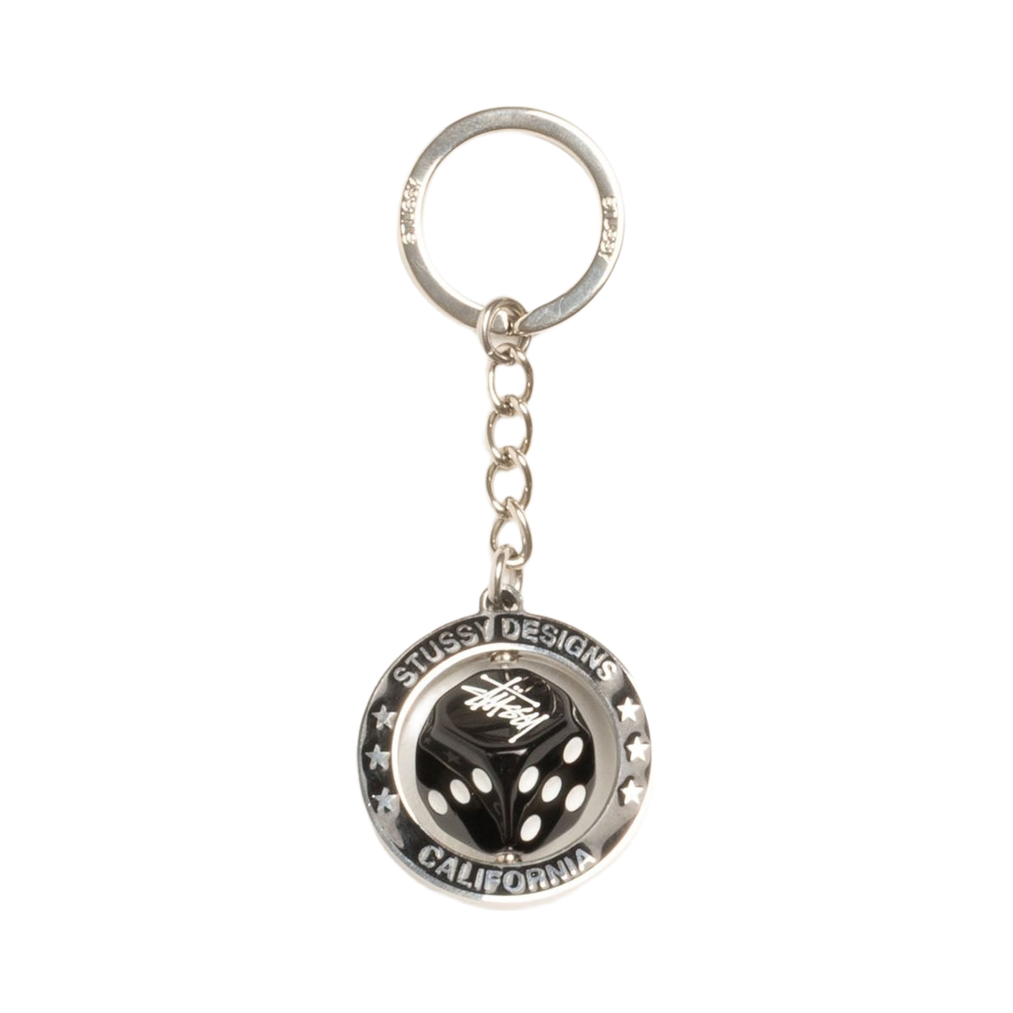 138980 Stussy Spinning Dice Keychain Silver