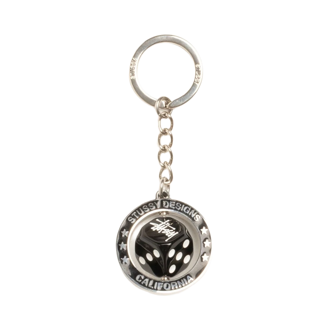 Stussy Stussy Spinning Dice Keychain Silver · ONE SIZE