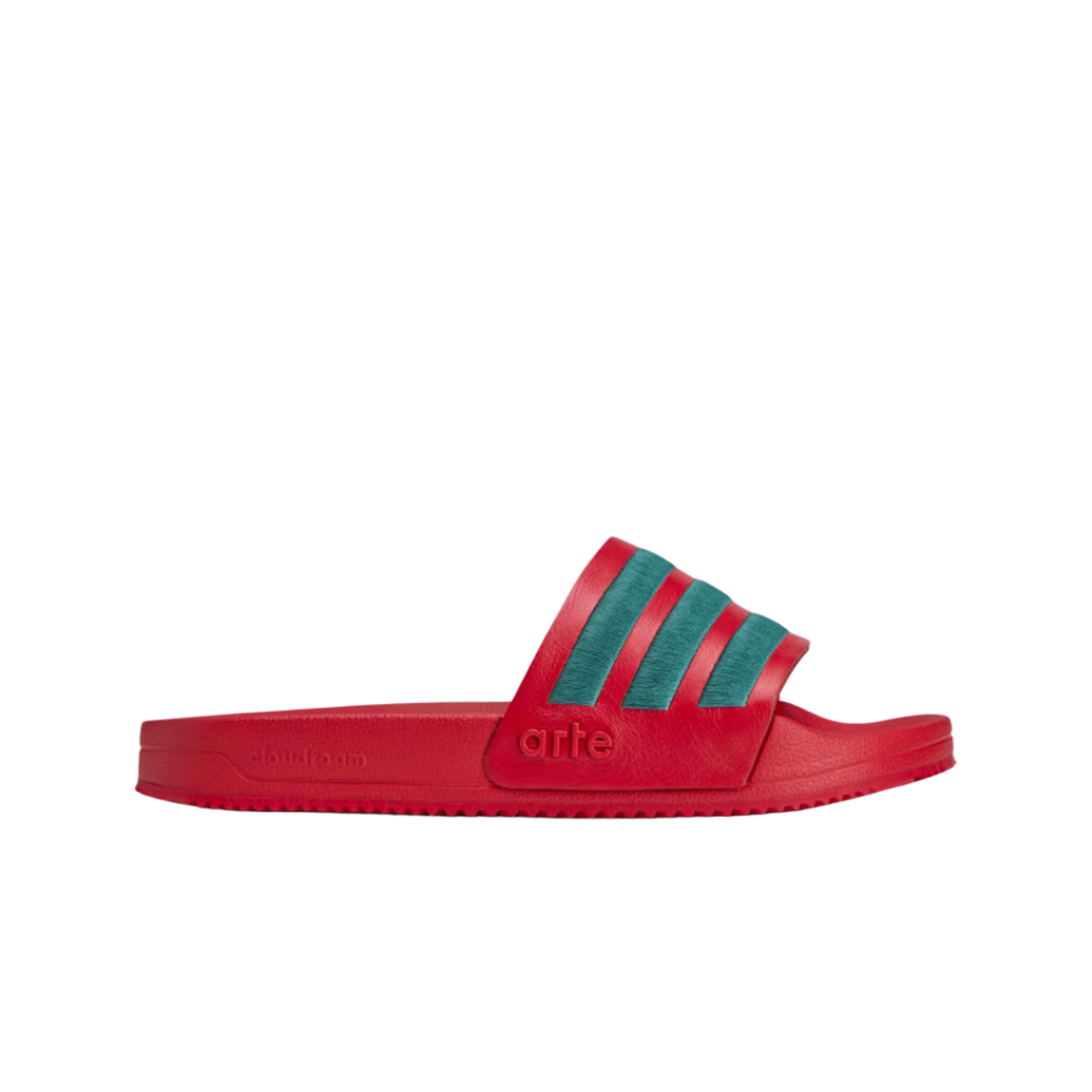 KI8336 Adidas x Arte Antwerp Adilette Slides Better Scarlet Collegiate Green