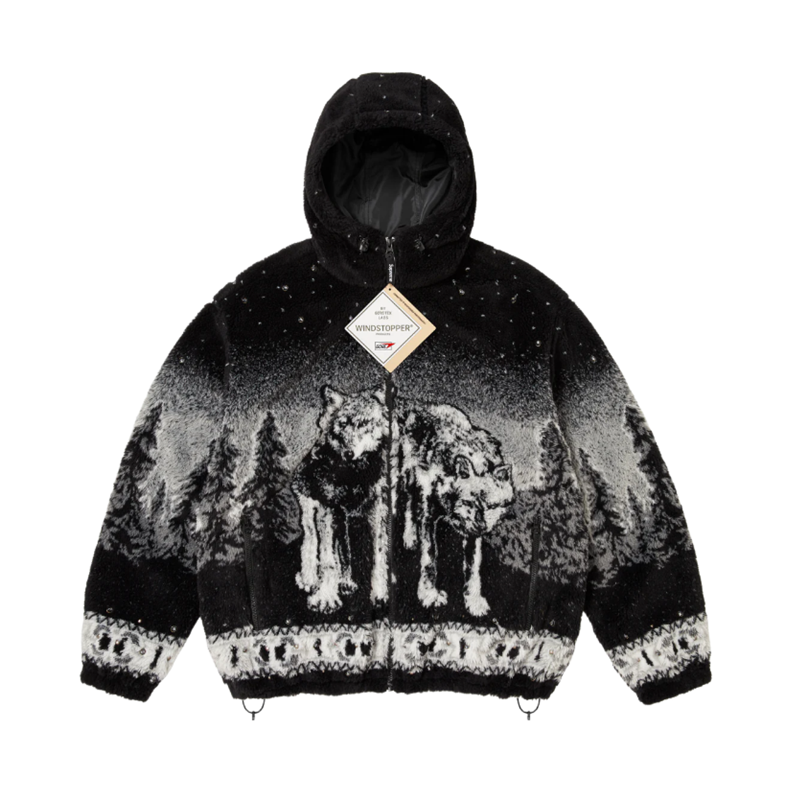 - Supreme x B.B. Simon Reversible Hooded Fleece Jacket Black - 25FW