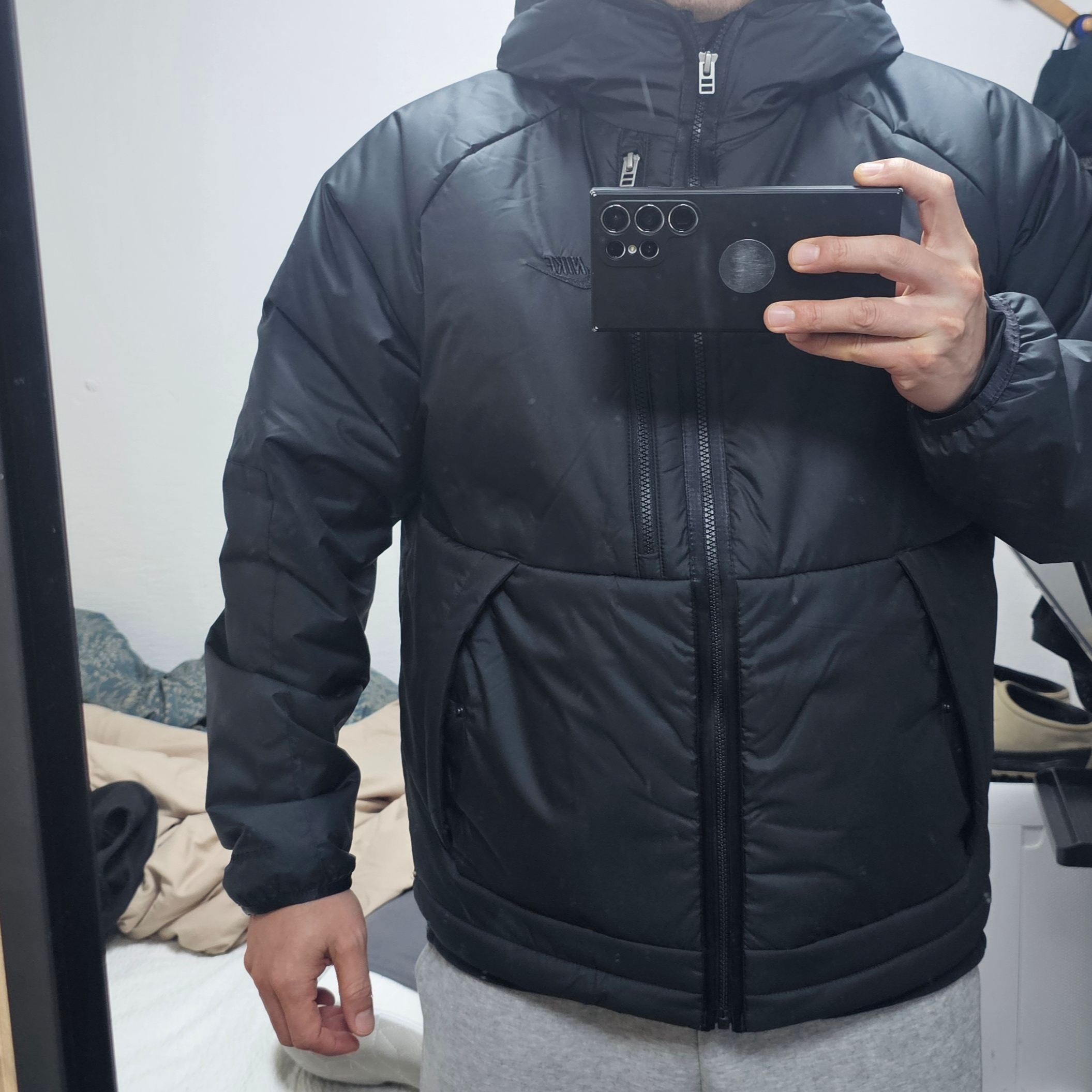 Nike NSW Repel Legacy Hooded Jacket Black - Asia 착용 스타일 - 1