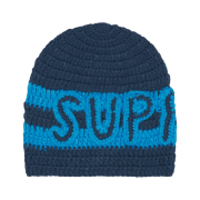 Supreme Crochet Logo Beanie Navy - 25FW