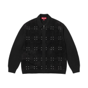 Supreme Studded Suede Zip Up Cardigan Black - 25FW