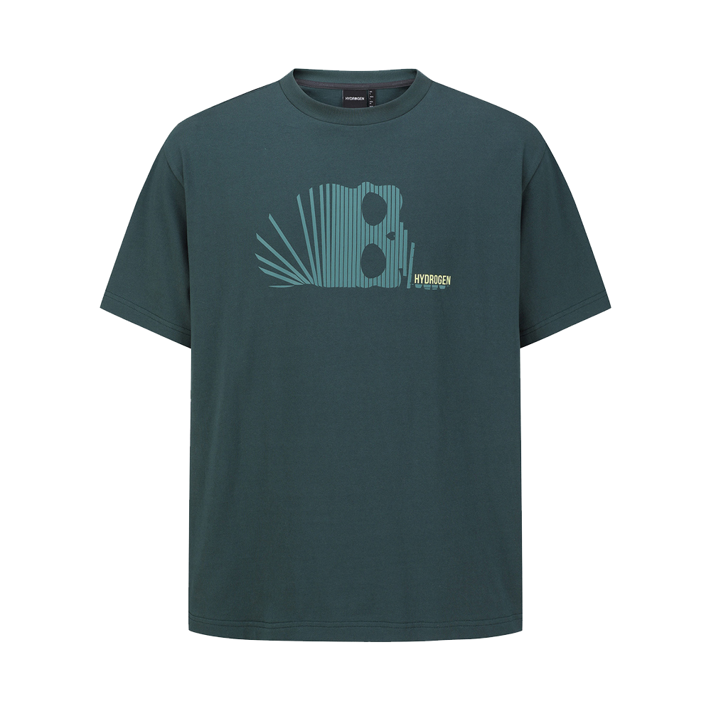 H11D3TR503 HYDROGEN Men'S Skull Graphic Short-Sleeve T-Shirt Green