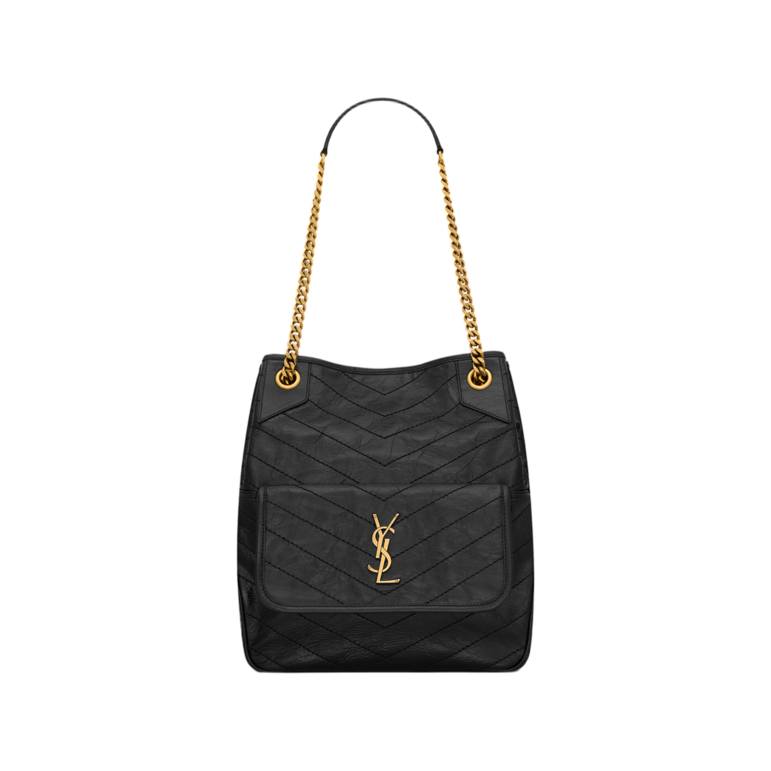 생로랑 니키 스몰 쇼핑백 빈티지 레더 블랙(Saint Laurent Niki Small Shopping in Vintage Leather Black) - 1