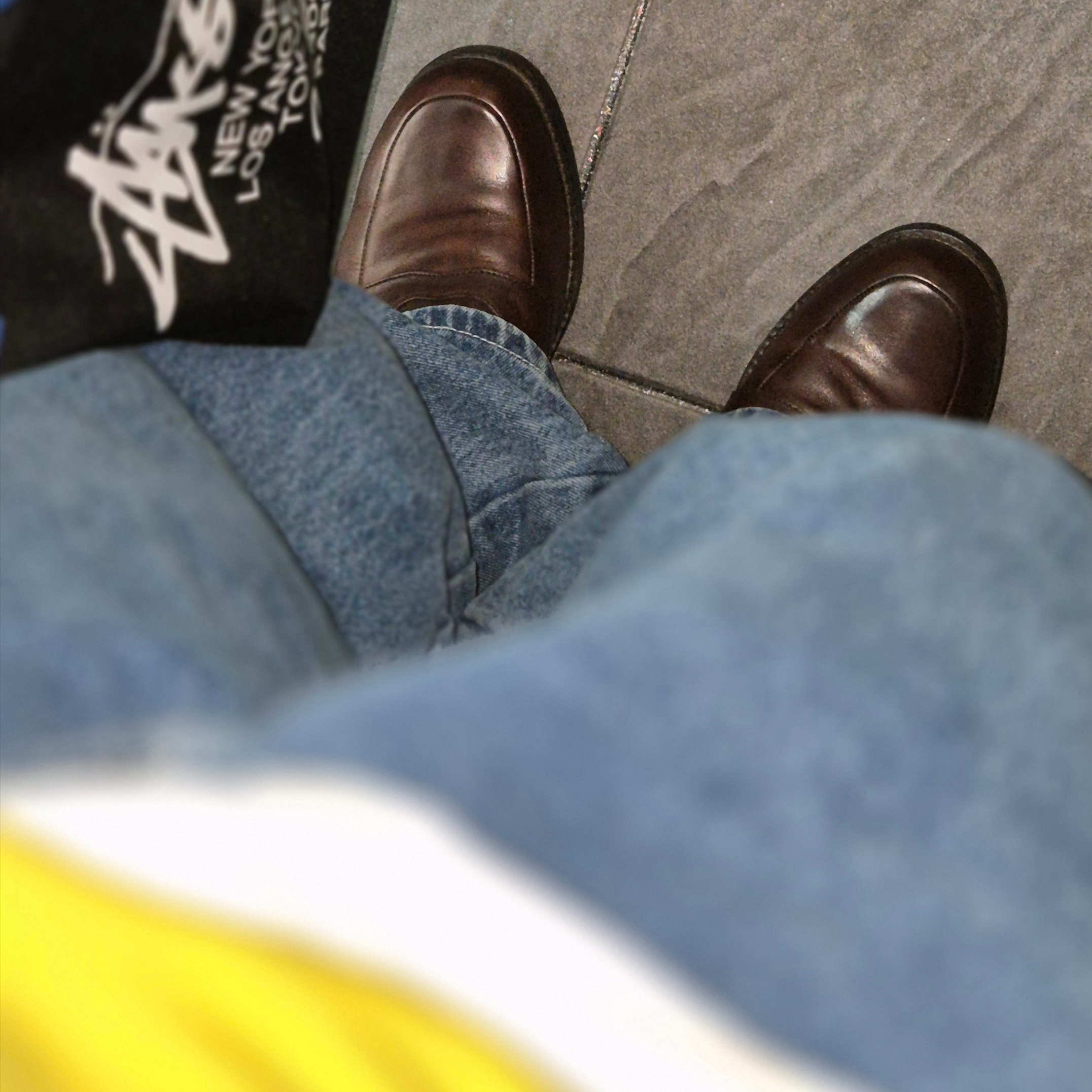 Suade Baggy Denim Blue, JOSEPHT Morgan Brown 착용 스타일