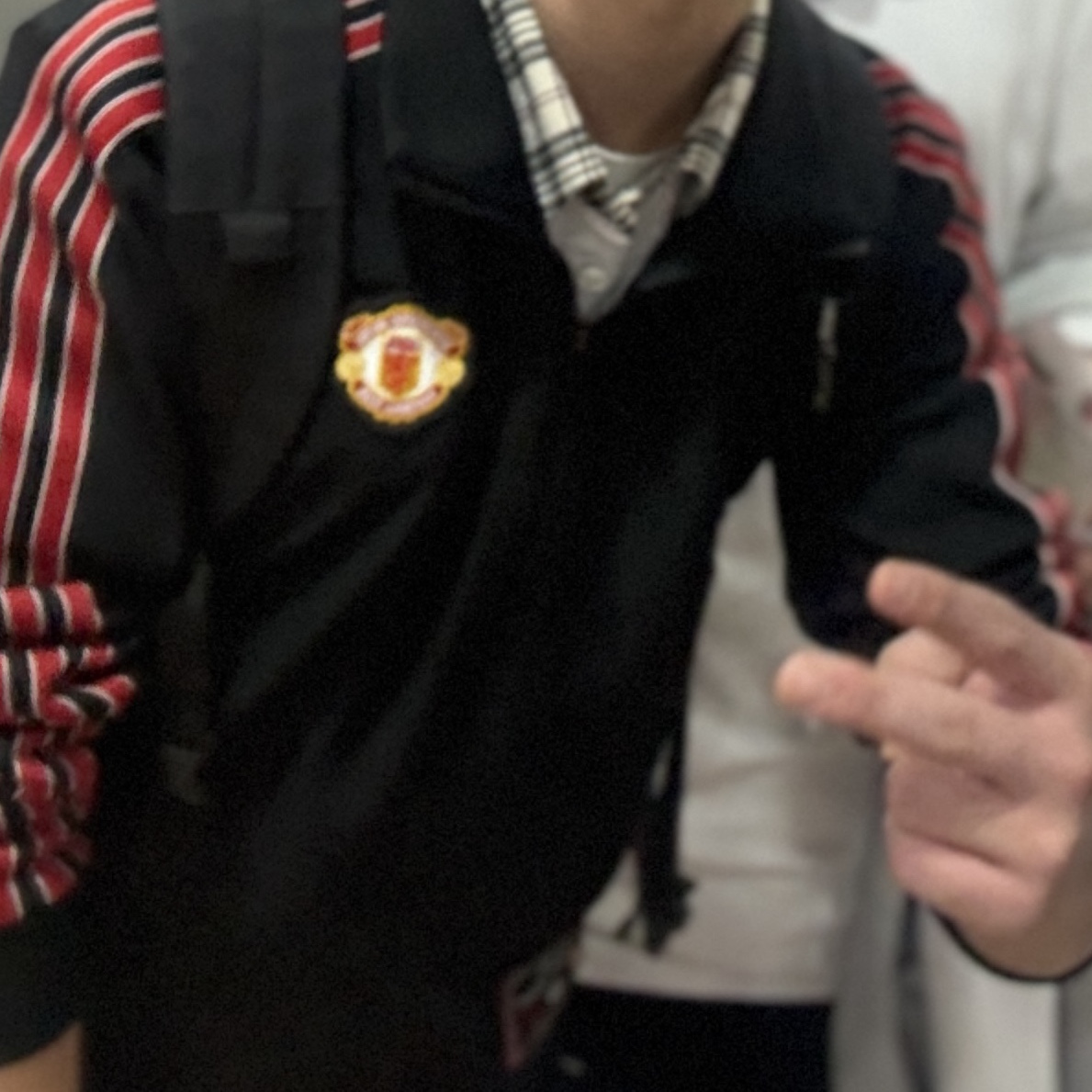 Adidas Manchester United Terrace Icon Track Top Black - KR Sizing 착용 스타일